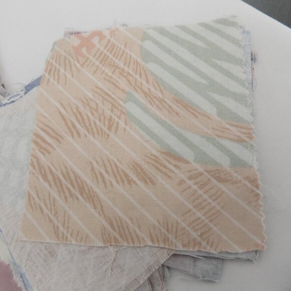 Fabric Squares 5x5" Hand Cut 132 Mostly Blue Pink Pastel Sewing Crafts Scraps - Picture 7 of 7